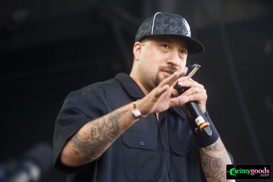 Cypress Hill's B-Real with a joint in his hand (of course).
