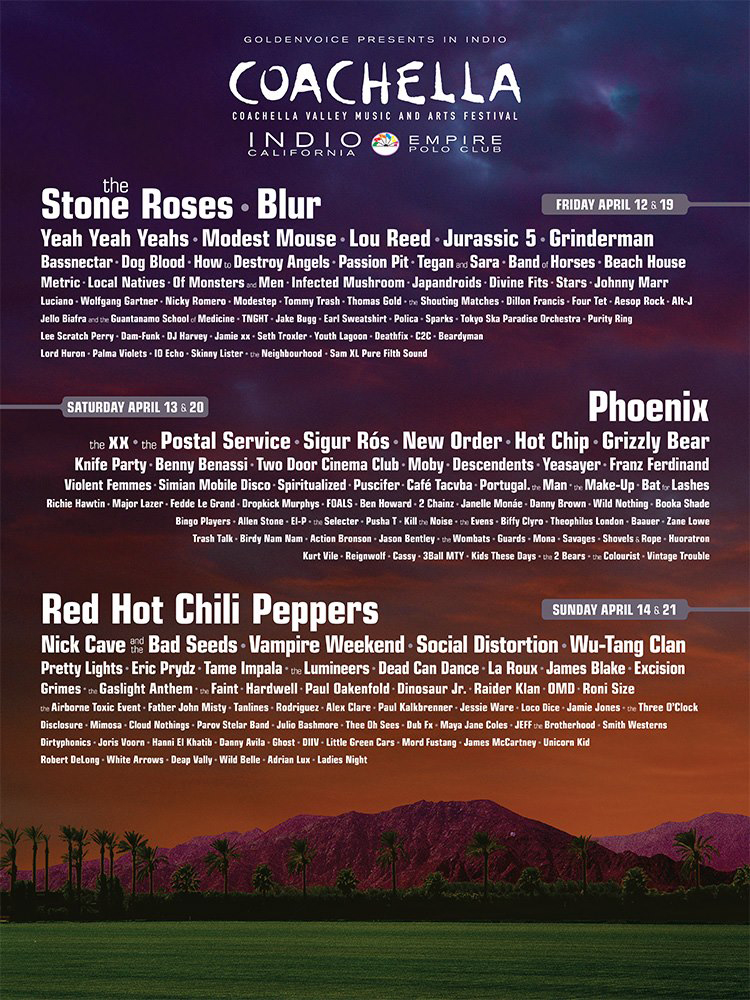 Coachella 2013 line up poster official 