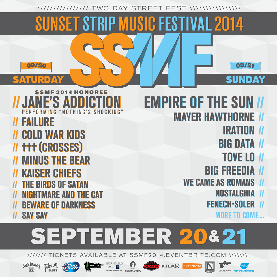 sunset strip music fest 2014 line up