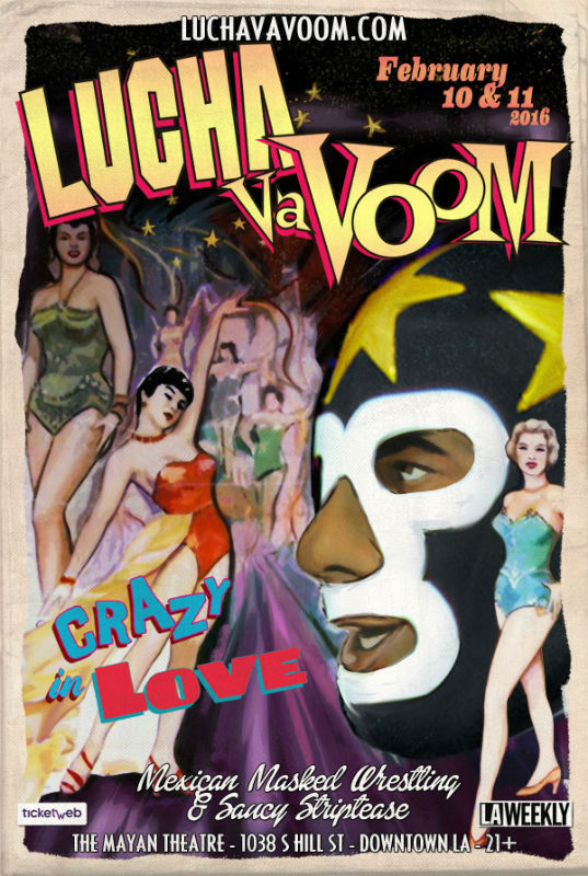 Lucha VaVoom Crazy In Love Flyer
