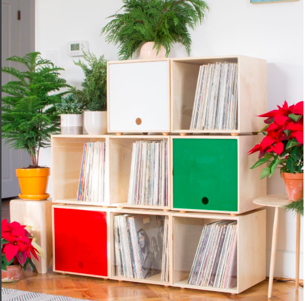 Simple Wood Goods vinyl records storage cube
