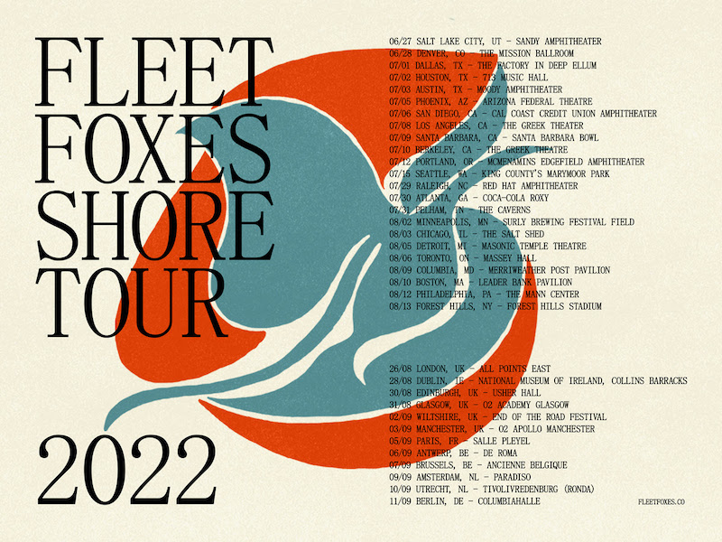 fleet foxes 2022 tour poster
