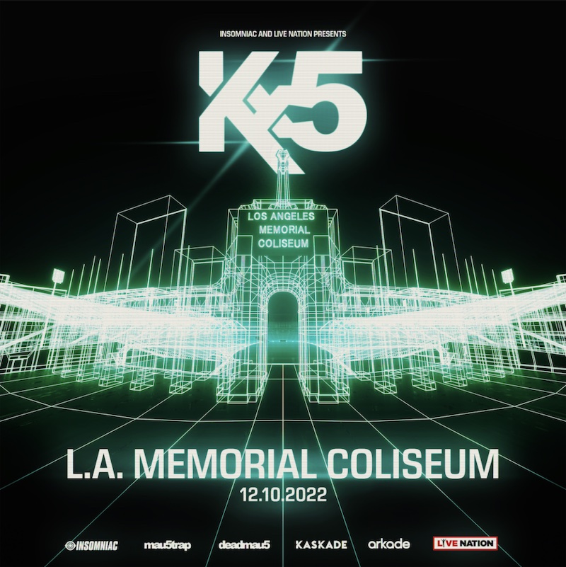  Kaskade and deadmau5 bring epic Kx5 collaboration to The Los Angeles Memorial Coliseum