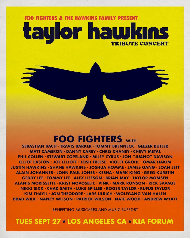 Taylor Hawkins Tribute Concert at KIA Forum Los Angeles  official lineup poster final