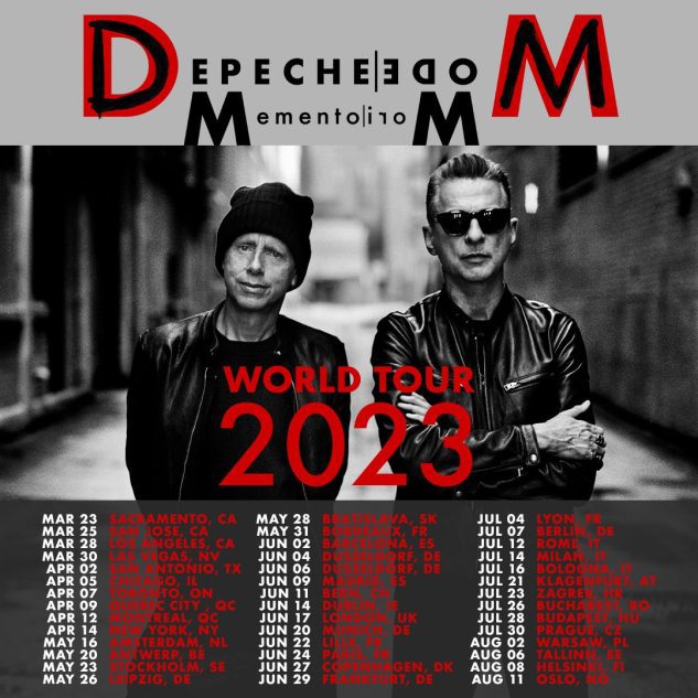 Depeche Mode 2023 world tour dates poster