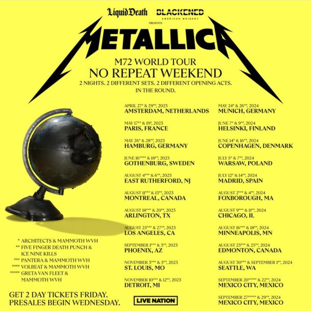 Metallica tour 2023