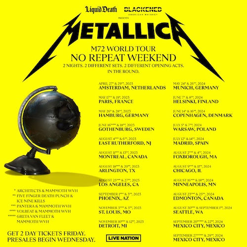 metallica 2023 tour poster