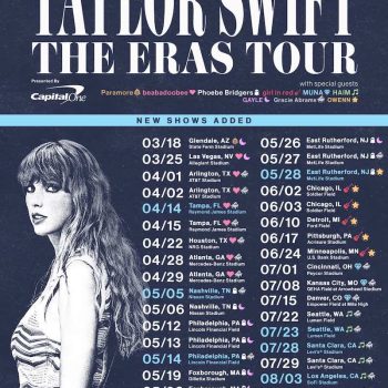 Taylor Swift new tour dates poster presale