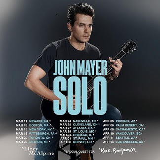 John Mayer 2023 solo tour dates
