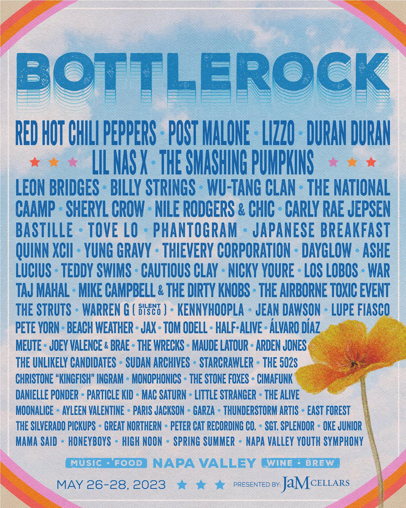 BottleRock 2023 lineup poster official