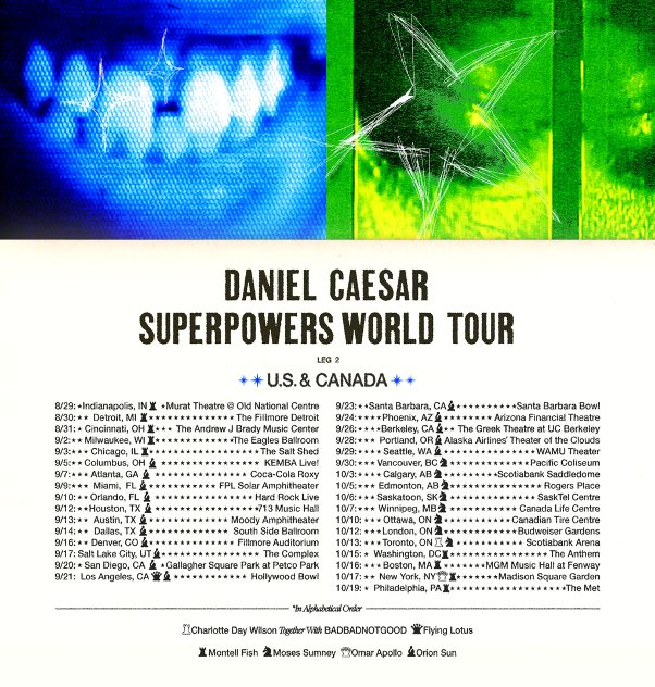 Daniel Caesar Announces Intimate Tour Ahead of New LP